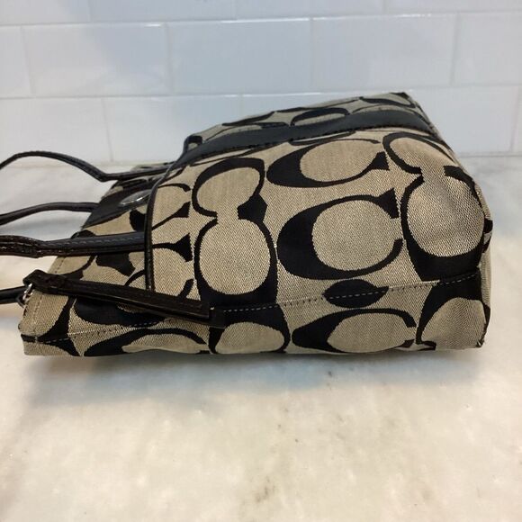 Coach Jacquard Signature Logo Striped Tote - Picture 10 of 16